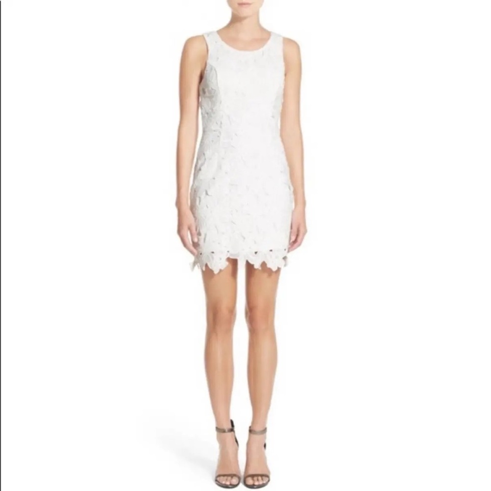ASTR The Label White Floral‎ Overlay Mini Dress Anthropologie